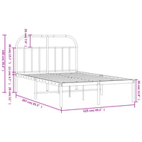 Bettgestell mit Kopfteil Metall Weiß 120x200 cm