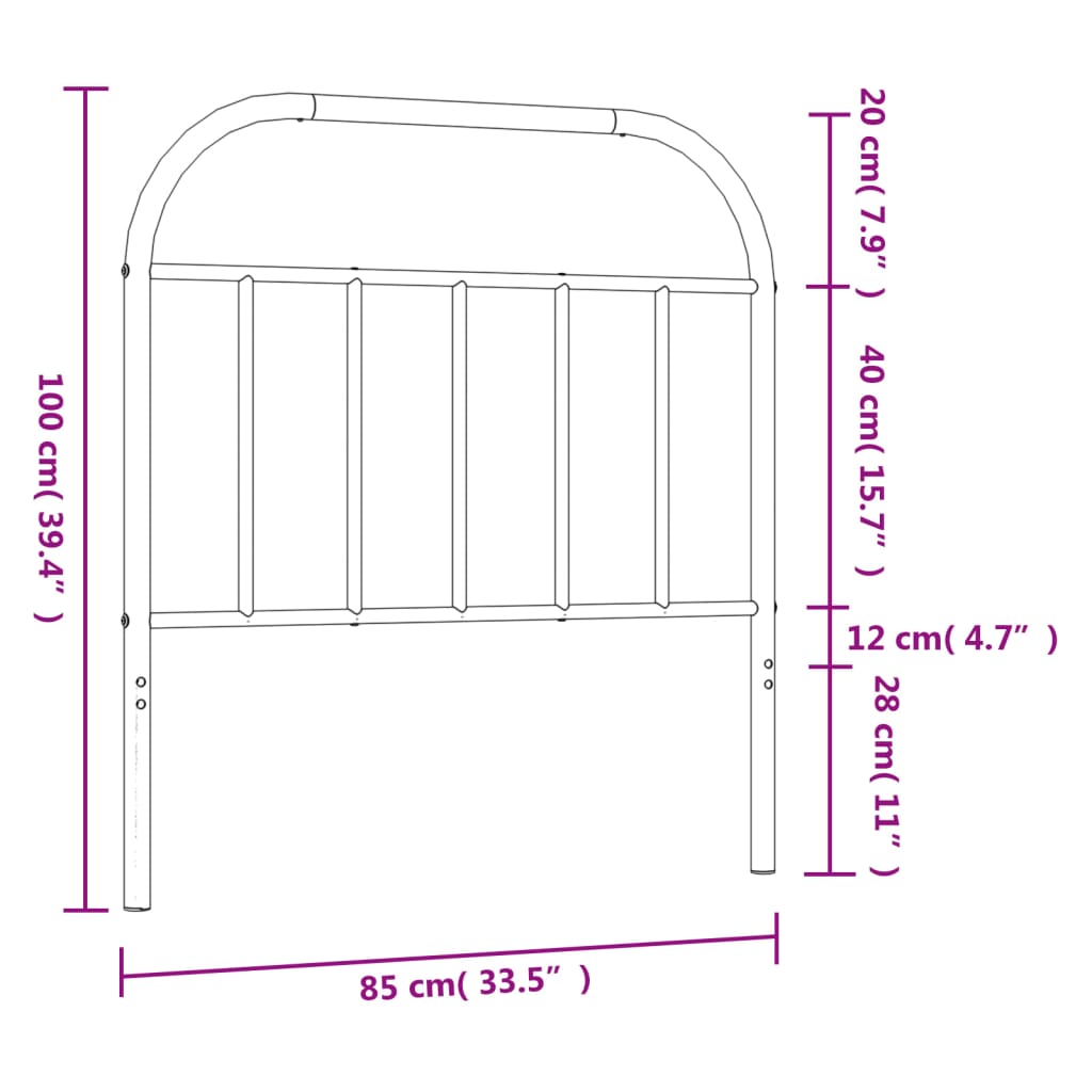 Kopfteil Metall Weiß 80 cm