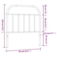 Kopfteil Metall Weiß 80 cm