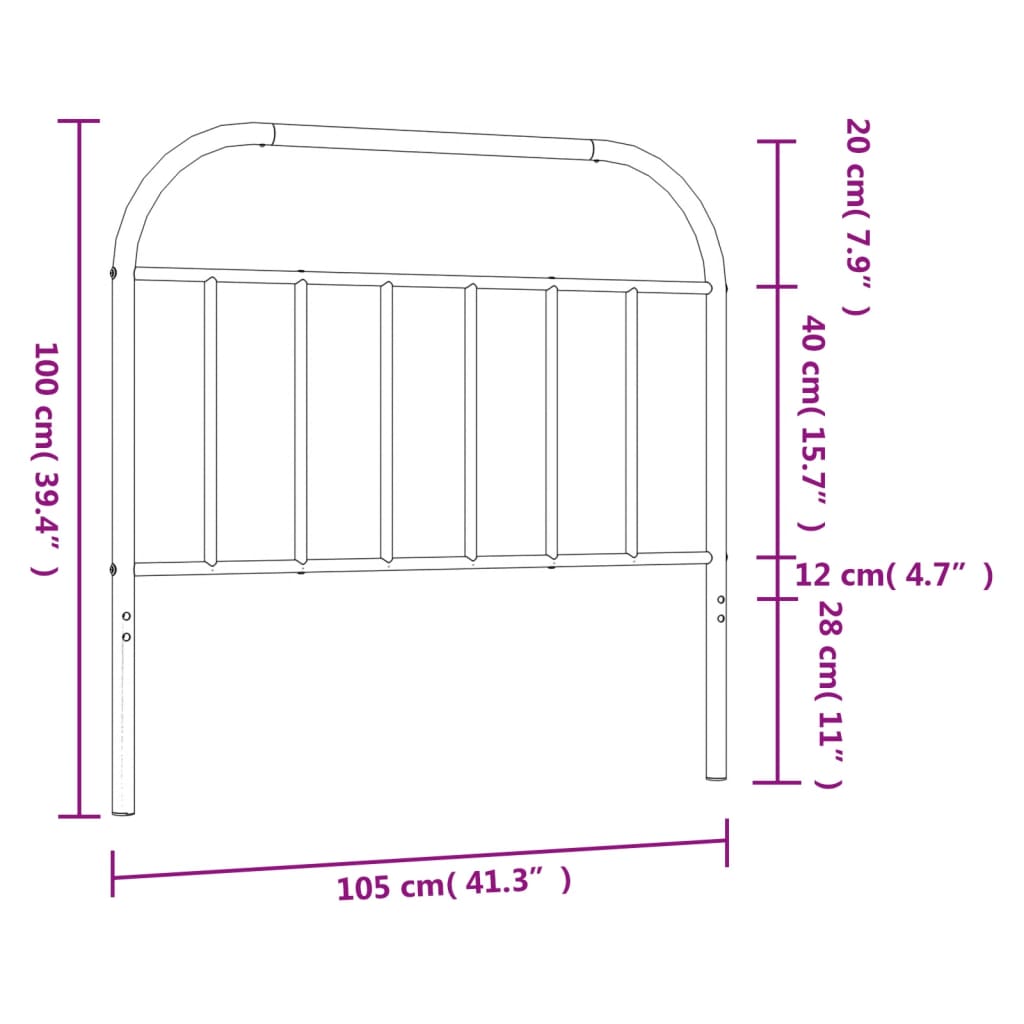 Kopfteil Metall Weiß 100 cm