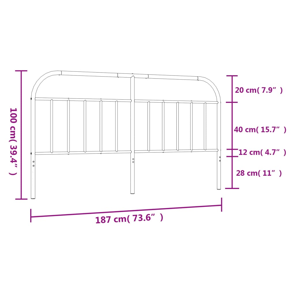 Kopfteil Metall Weiß 180 cm