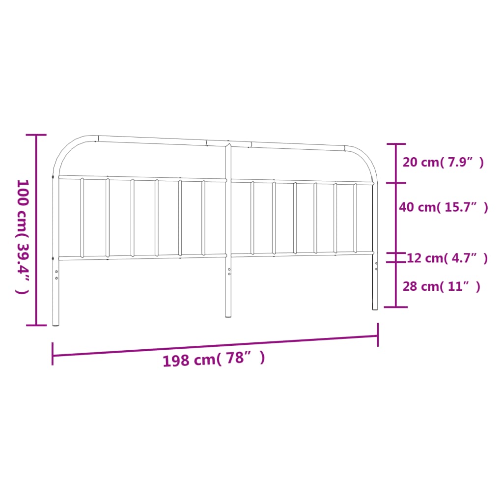 Kopfteil Metall Weiß 193 cm