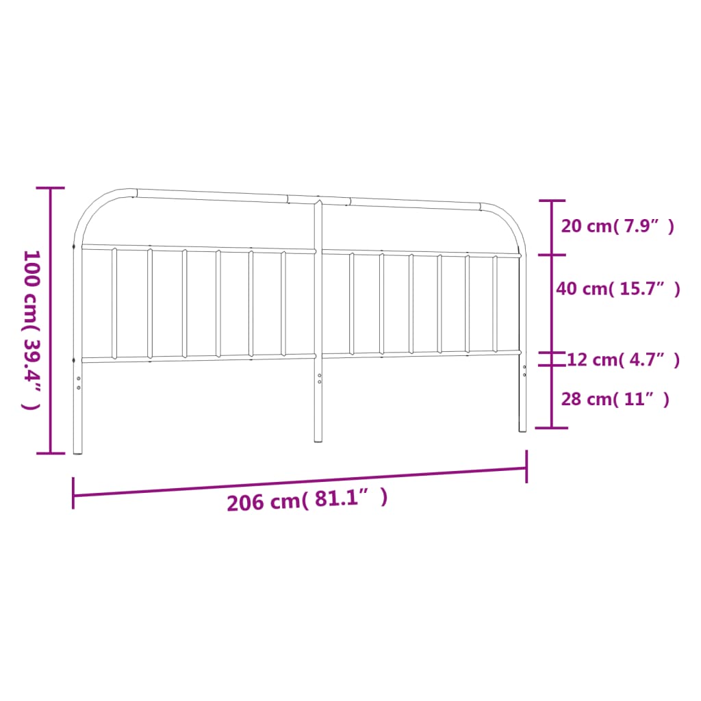 Kopfteil Metall Weiß 200 cm