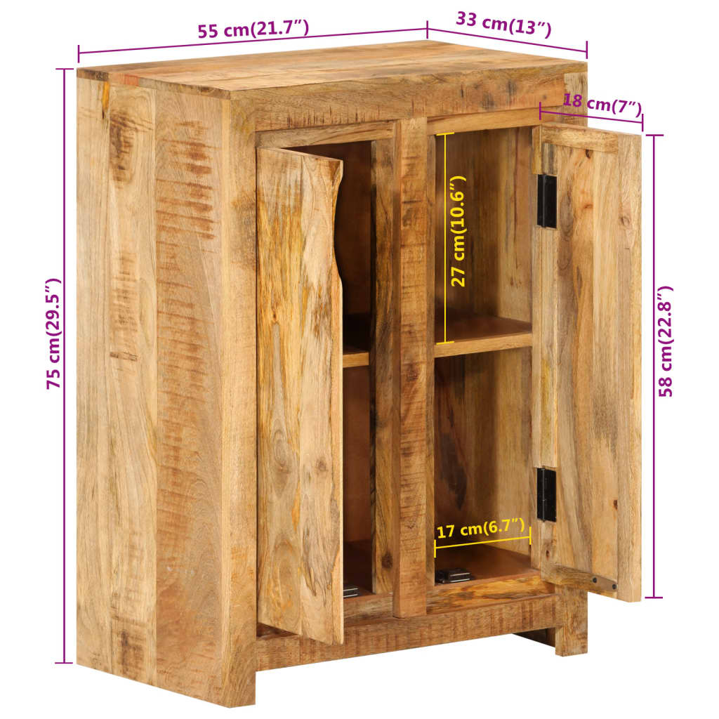 Sideboard 55x33x75 cm Massivholz Mango