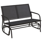 3-tlg. Garten-Lounge-Set Schaukel Schwarz Textilene und Stahl
