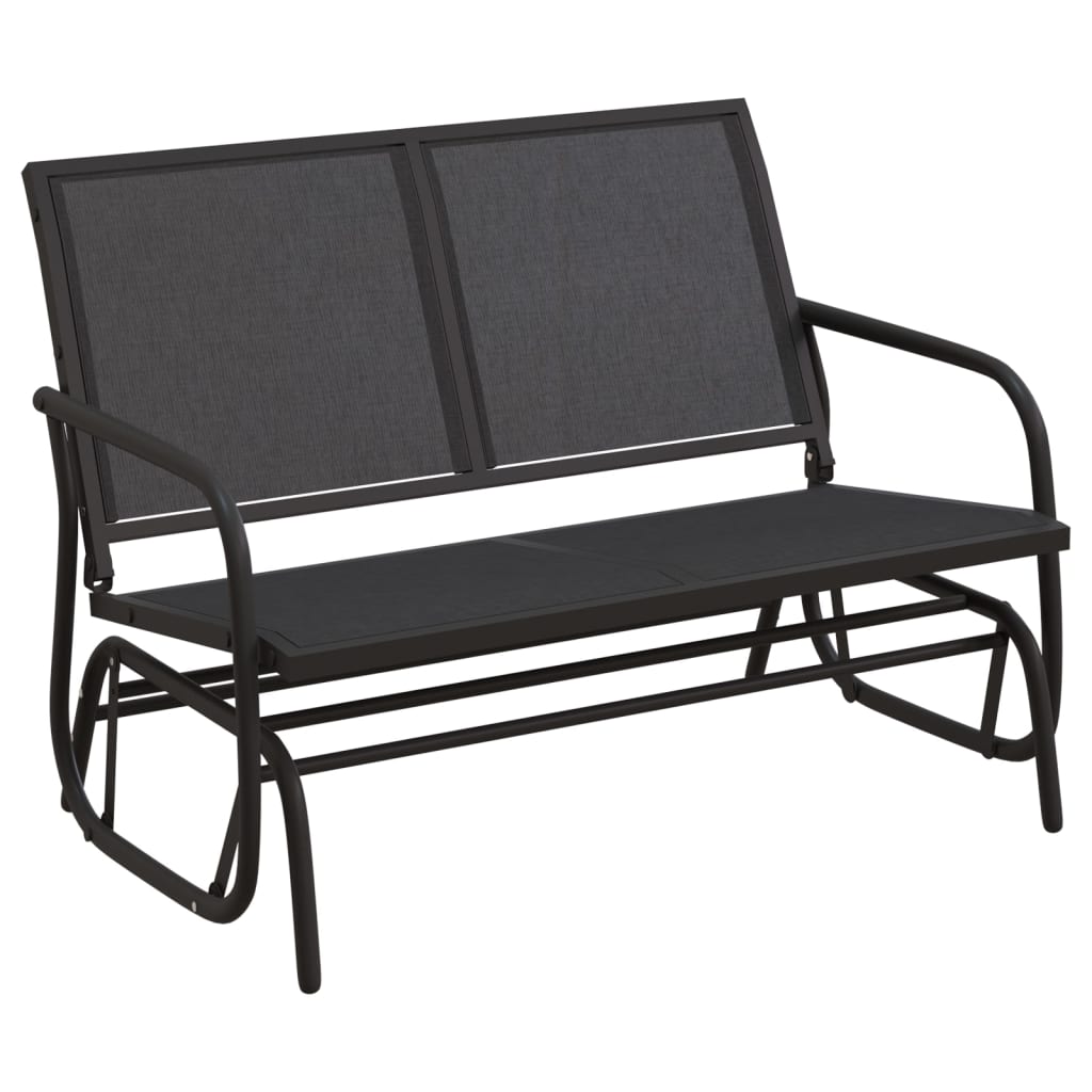 3-tlg. Garten-Lounge-Set Schaukel Schwarz Textilene und Stahl