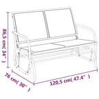 3-tlg. Garten-Lounge-Set Schaukel Schwarz Textilene und Stahl