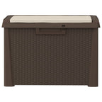 Gartentruhe mit Sitzkissen Braun 125 L PP