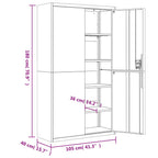 Aktenschrank Weiß 105x40x180 cm Stahl
