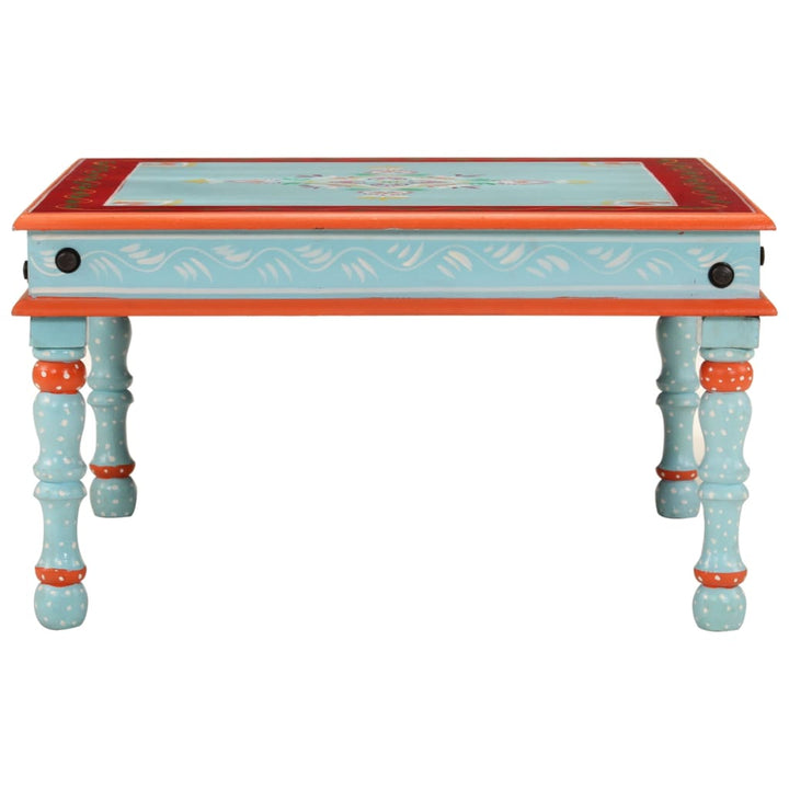Couchtisch Blau Handbemalt Massivholz Mango