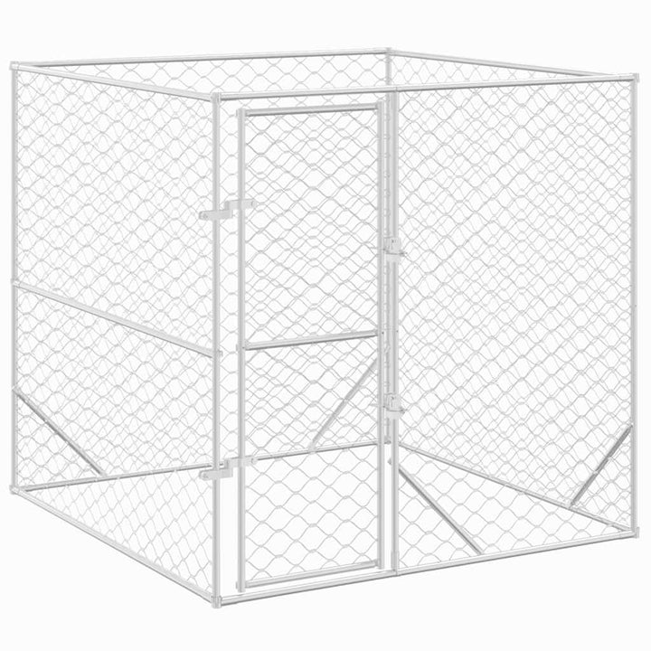 Outdoor-Hundezwinger Silbern 2x2x2 m Verzinkter Stahl