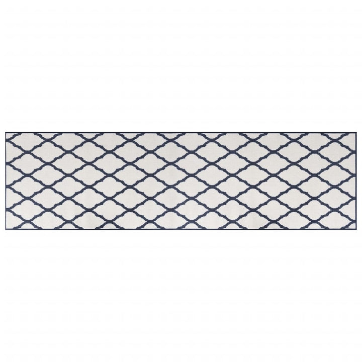 Outdoor-Teppich Marineblau Weiß 80x250 cm Beidseitig Nutzbar