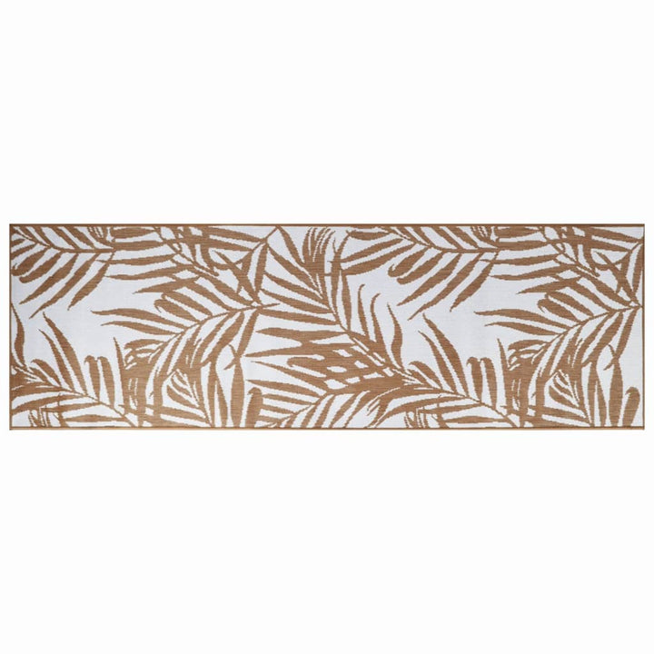 Outdoor-Teppich Braun und Weiß 80x250 cm Beidseitig Nutzbar