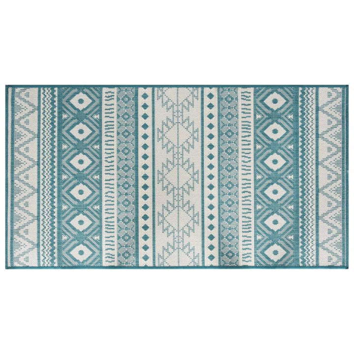 Outdoor-Teppich Aquablau und Weiß 80x150 cm Beidseitig Nutzbar