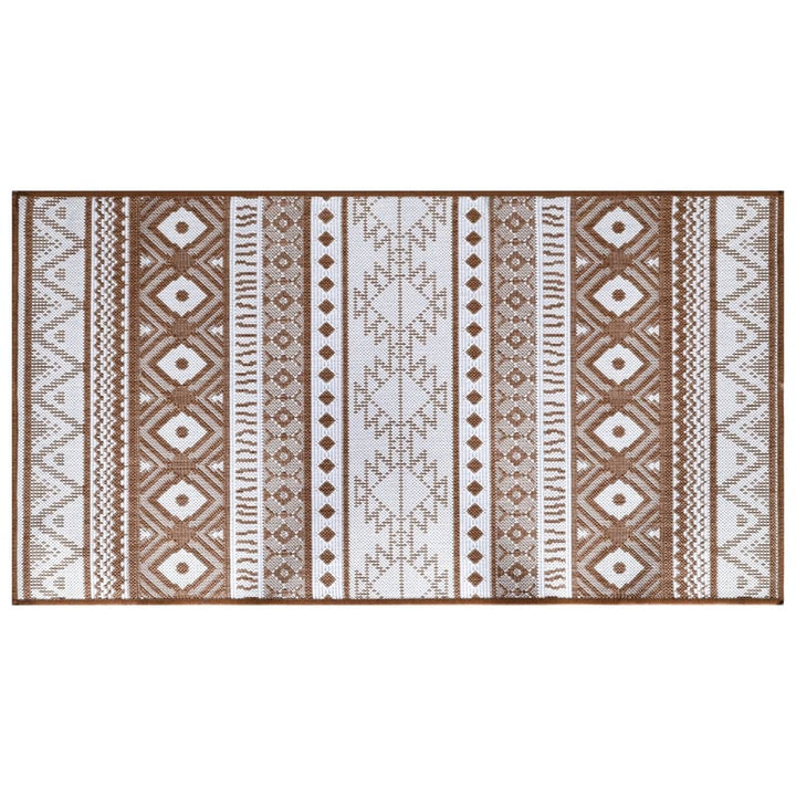 Outdoor-Teppich Braun und Weiß 80x150 cm Beidseitig Nutzbar