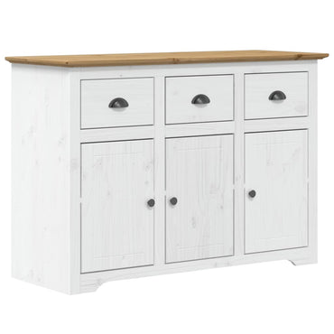 Sideboard BODO Weiß und Braun 115,5x44x80 cm Massivholz Kiefer