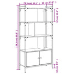 Bücherregal mit Türen Grau Sonoma 76,5x30x154,5cm Holzwerkstoff