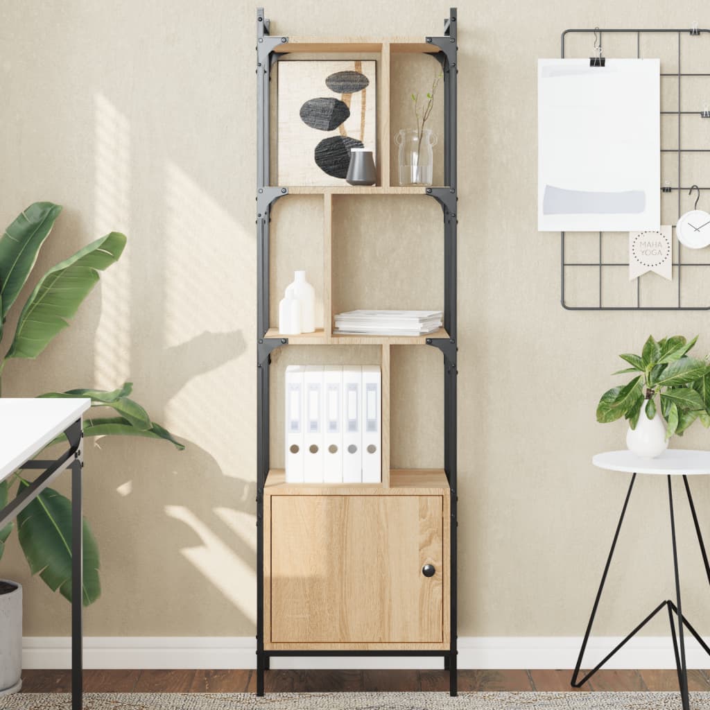 Bücherregal mit Tür Sonoma-Eiche 44,5x30x154,5 cm Holzwerkstoff