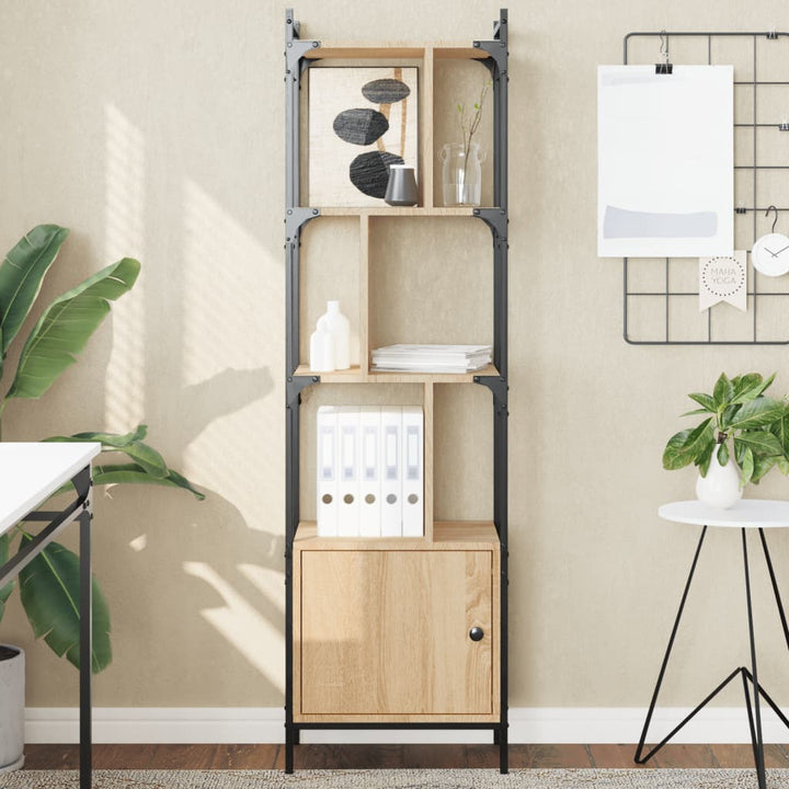Bücherregal mit Tür Sonoma-Eiche 44,5x30x154,5 cm Holzwerkstoff