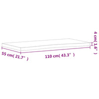 Schreibtischplatte 110x(50-55)x4 cm Massivholz Buche