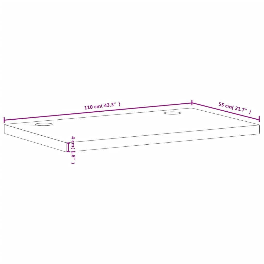 Schreibtischplatte 110x55x4 cm Massivholz Buche