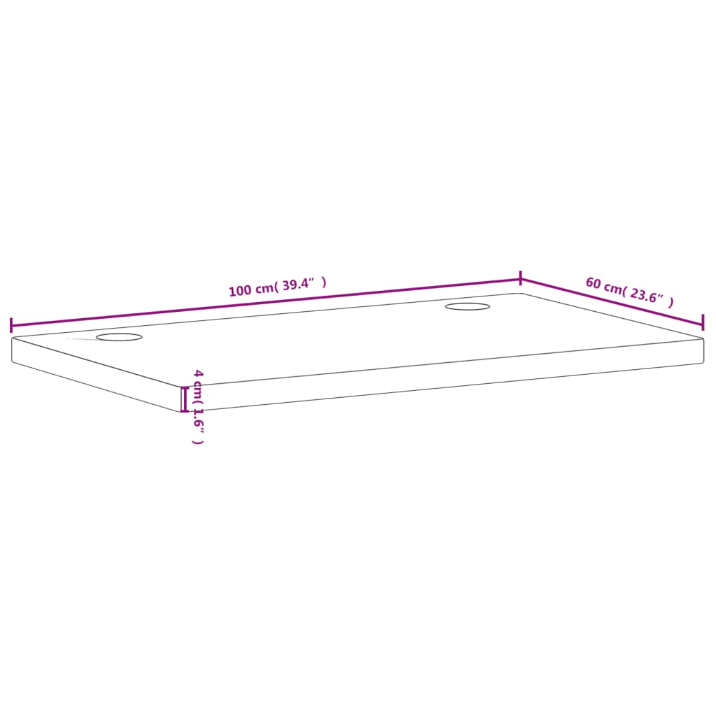 Schreibtischplatte 100x60x4 cm Massivholz Buche