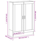 Bücherschrank Grau Sonoma 82,5x30,5x115 cm Holzwerkstoff