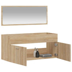 Badschrank mit Spiegel Sonoma-Eiche Holzwerkstoff