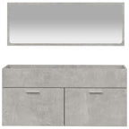 Badschrank mit Spiegel Betongrau Holzwerkstoff