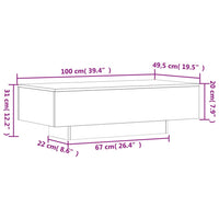 Couchtisch Weiß 100x49,5x31 cm Holzwerkstoff