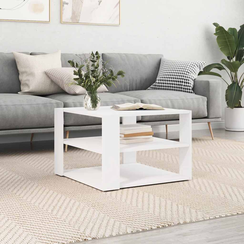Couchtisch Weiß 58x58x40 cm Holzwerkstoff