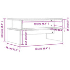 Couchtisch Schwarz 90x55x42,5 cm Holzwerkstoff
