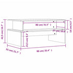 Couchtisch Sonoma-Eiche 90x55x42,5 cm Holzwerkstoff
