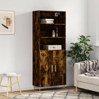 Highboard Räuchereiche 69,5x34x180 cm Holzwerkstoff