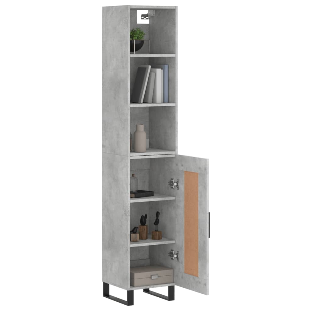 Highboard Betongrau 34,5x34x180 cm Holzwerkstoff