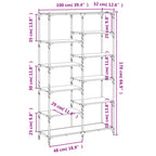 Bücherregal Sonoma Eiche 100x32x170 cm Holzwerkstoff und Eisen