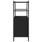 Bücherregal Schwarz 80x30x78,5 cm Holzwerkstoff und Eisen