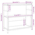 Bücherregal Schwarz 80x30x78,5 cm Holzwerkstoff und Eisen