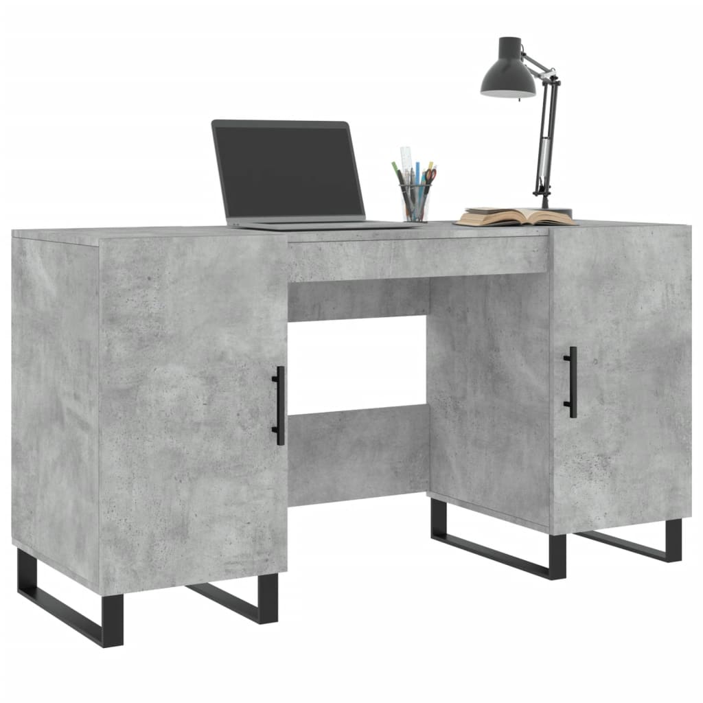 Schreibtisch Betongrau 140x50x75 cm Holzwerkstoff
