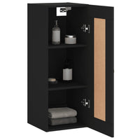 Wandschrank Schwarz 34,5x34x90 cm Holzwerkstoff