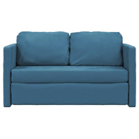 Bodensofa mit Schlaffunktion Blau 122x204x55 cm Samt