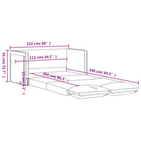 Bodensofa mit Schlaffunktion Blau 122x204x55 cm Samt