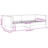 Tagesbett Hellgrau 100x200 cm Stoff