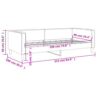 Tagesbett Hellgrau 90x190 cm Stoff