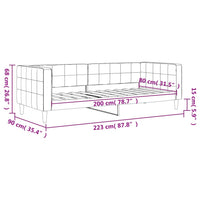 Tagesbett Dunkelgrau 80x200 cm Samt