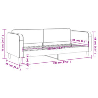 Tagesbett Hellgrau 80x200 cm Stoff