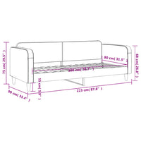 Tagesbett Taupe 80x200 cm Stoff