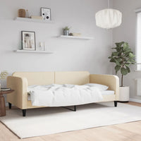 Tagesbett Creme 100x200 cm Stoff