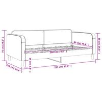 Tagesbett Hellgrau 90x190 cm Stoff