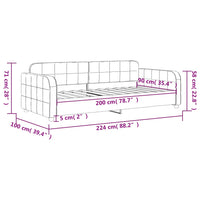 Tagesbett Dunkelgrau 90x200 cm Samt